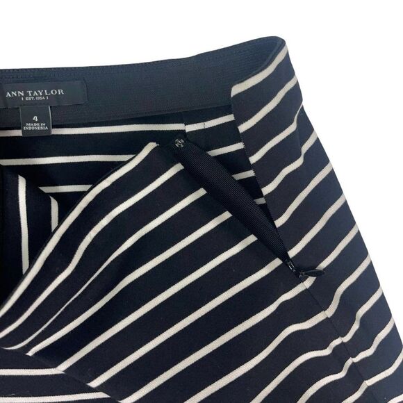 Ann Taylor Striped Ponte Straight Skirt with Grosgrain Trim - Picture 6 of 8